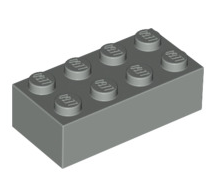 Brick 2x4, Part# 3001 Part LEGO® Light Gray 1 Part