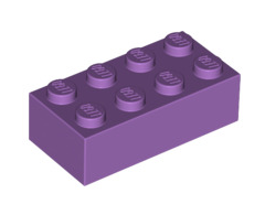 Brick 2x4, Part# 3001 Part LEGO® Medium Lavender 1 Part