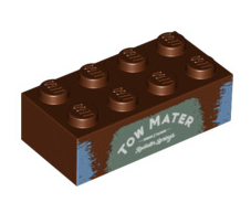 Brick 2x4 with "Tow Mater" Pattern, Part# 3001pb081 Part LEGO®