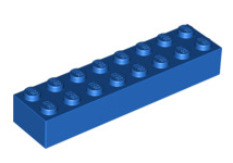 Brick 2x8, Part# 3007 Part LEGO® Blue 1 Part