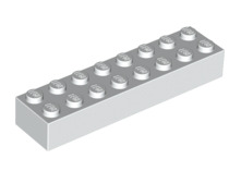 Brick 2x8, Part# 3007 Part LEGO® White 1 Part