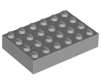 Brick 4x6, Part# 2356 Part LEGO® Light Bluish Gray