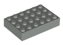 Brick 4x6, Part# 2356 Part LEGO® Light Gray  