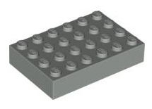 Brick 4x6, Part# 2356 Part LEGO® Light Gray