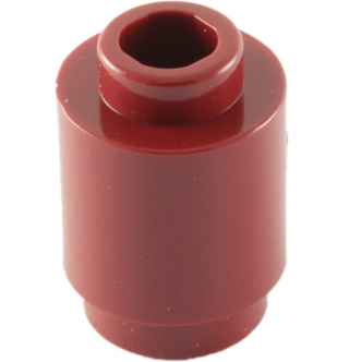 Brick Round 1x1 (Open Stud), Part# 3062 Part LEGO® Dark Red 1 Part