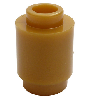 Brick Round 1x1 (Open Stud), Part# 3062 Part LEGO® Pearl Gold 1 Part