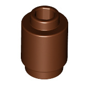 Brick Round 1x1 (Open Stud), Part# 3062 Part LEGO® Reddish Brown 1 Part