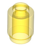 Brick Round 1x1 (Open Stud), Part# 3062 Part LEGO® Trans-Yellow 1 Part