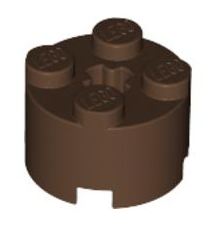 Brick Round 2x2 with Axle Hole, Part# 3941 Part LEGO® Brown  