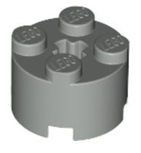 Brick Round 2x2 with Axle Hole, Part# 3941 Part LEGO® Light Bluish Gray  