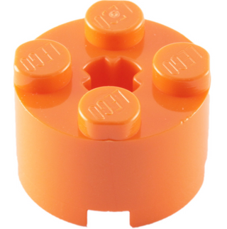 Brick Round 2x2 with Axle Hole, Part# 3941 Part LEGO® Orange  