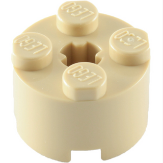 Brick Round 2x2 with Axle Hole, Part# 3941 Part LEGO® Tan  