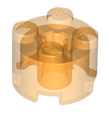 Brick Round 2x2 with Axle Hole, Part# 3941 Part LEGO® Trans-Orange  
