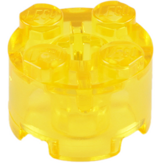 Brick Round 2x2 with Axle Hole, Part# 3941 Part LEGO® Trans-Yellow  