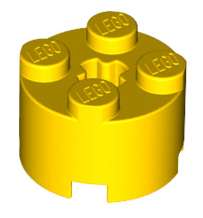 Brick Round 2x2 with Axle Hole, Part# 3941 Part LEGO® Yellow  
