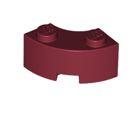 Brick Round Corner 2x2 Macaroni with Stud Notch and Reinforced Underside, Part# 85080 Part LEGO® Dark Red 1 Part