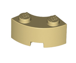 Brick Round Corner 2x2 Macaroni with Stud Notch and Reinforced Underside, Part# 85080 Part LEGO® Tan 1 Part