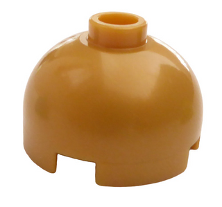 Brick Round 2x2 Dome Top with Bottom Axle Holder (Hollow Stud), Part# 553c Part LEGO® Pearl Gold  