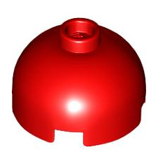 Brick Round 2x2 Dome Top with Bottom Axle Holder (Hollow Stud), Part# 553c Part LEGO® Red  