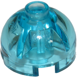 Brick Round 2x2 Dome Top with Bottom Axle Holder (Hollow Stud), Part# 553c Part LEGO® Trans-Light Blue  
