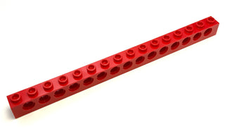 Technic, Brick 1x16 with Holes, Part# 3703 Part LEGO® Red  
