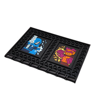 Tile, Modified 10 x 16 with Studs on Edges and Bar Handles, Part# 60388atl001 Part LEGO® Black Very Good