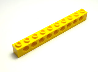 Technic, Brick 1x10 with Holes, Part# 2730 Part LEGO® Yellow  