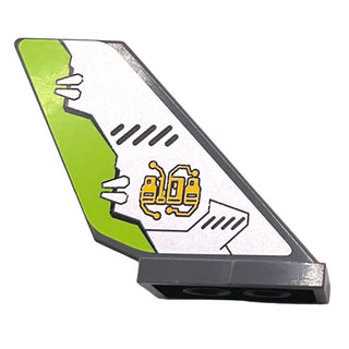 Tail Shuttle with Circuitry and Lime Edge Pattern on Both Sides (Stickers), Part# 6239pb028 Part LEGO®