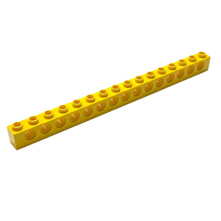 Technic, Brick 1x16 with Holes, Part# 3703 Part LEGO® Yellow 1 Part