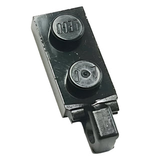 Hinge Plate 1 x 2 Locking with 1 Finger on End with Bottom Groove, Part# 44301a Part LEGO® Black