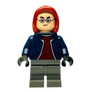 Harry Potter - Dark Blue Jacket with Dark Red Shirt, Dark Bluish Gray Medium Legs, Dark Red Hood, hp458 Minifigure LEGO® Like New