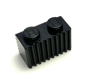 Brick, Modified 1x2 with Grille/Fluted Profile, Part# 2877 Part LEGO® Black