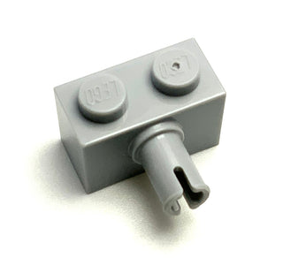 Brick, Modified 1x2 with Pin, Part# 2458 Part LEGO® Light Bluish Gray