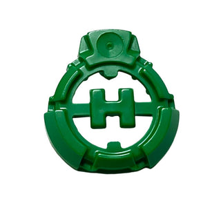 Hero Factory Chest Badge with 'H' and Flat Bottom, Part# 92199 Part LEGO® Green