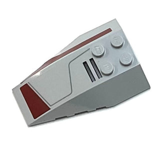 Wedge 6x4 Triple Curved with 2 Stripes, Black Line and Dark Red Markings Pattern Left Side (Stickers), Part# 43712pb041L Part LEGO® Very Good