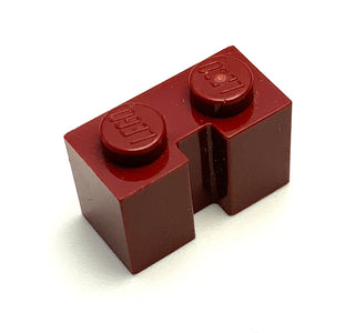 Brick, Modified 1x2 with Channel, Part# 4216 Part LEGO® Dark Red
