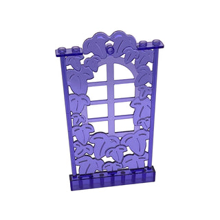 Belville Wall, Ivy Wall with Window 1 x 8 x 12, Part# 33217 Part LEGO® Trans-Purple Very Good