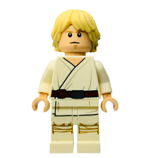 Luke Skywalker (Tatooine, White Legs, Stern / Smile Face Print), sw0778 Minifigure LEGO® Like New