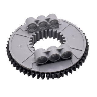 Technic Turntable 56 Tooth with Black Top (48452 / 48168), Part# 48452cx1 Part LEGO® Light Bluish Gray Very Good
