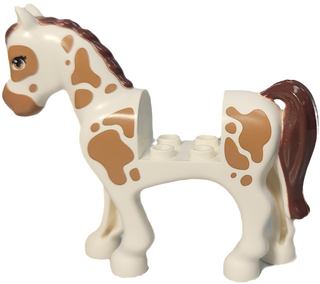 White w/ Medium Nougat Spots Horse LEGO® Animals LEGO®