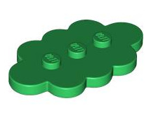 Tile Modified, 3x5 Cloud, Part# 35470 Part LEGO® Green  