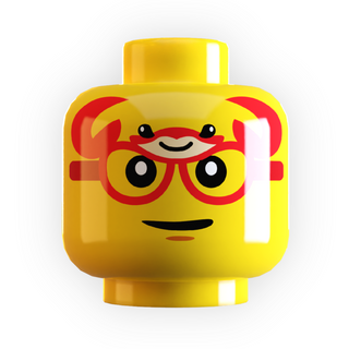 Crab / Beach Sunglasses on Minifig Head made using LEGO part Custom Parts B3 Customs