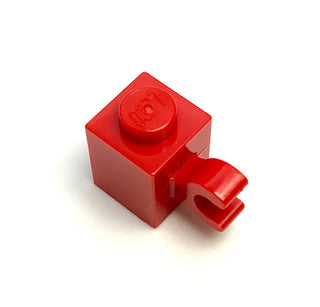 Brick, Modified 1x1 with Clip (Horizontal Grip), Part# 60476 Part LEGO® Red