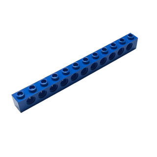 Technic, Brick 1x12 with Holes, Part# 3895 Part LEGO® Blue 1 Part