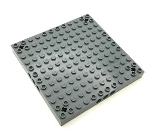 Brick Modified 12x12 with 3 Pin Holes on each Side and Axle Holes in Corners, Part# 52040 Part LEGO® Dark Bluish Gray