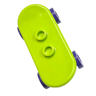 Minifigure, Utensil Skateboard Deck with Dark Purple Wheels (42511 / 2496), Part# 42511c04 Part LEGO® Lime