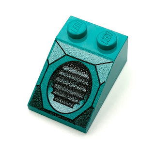 Slope 33 3x2 with Air Vents Pattern, Part# 3298px1 Part LEGO® Dark Turquoise