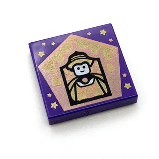Tile Decorated 2x2 with Chocolate Frog Card Helga Hufflepuff Pattern, Part# 3068pb1749 Part LEGO® Dark Purple