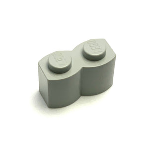 Brick, Modified 1x2 with Log Profile, Part# 30136 Part LEGO® Light Gray 50 Parts