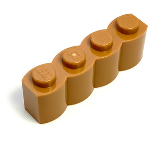 Brick, Modified 1x4 with Log Profile, Part# 30137 Part LEGO® Medium Nougat
